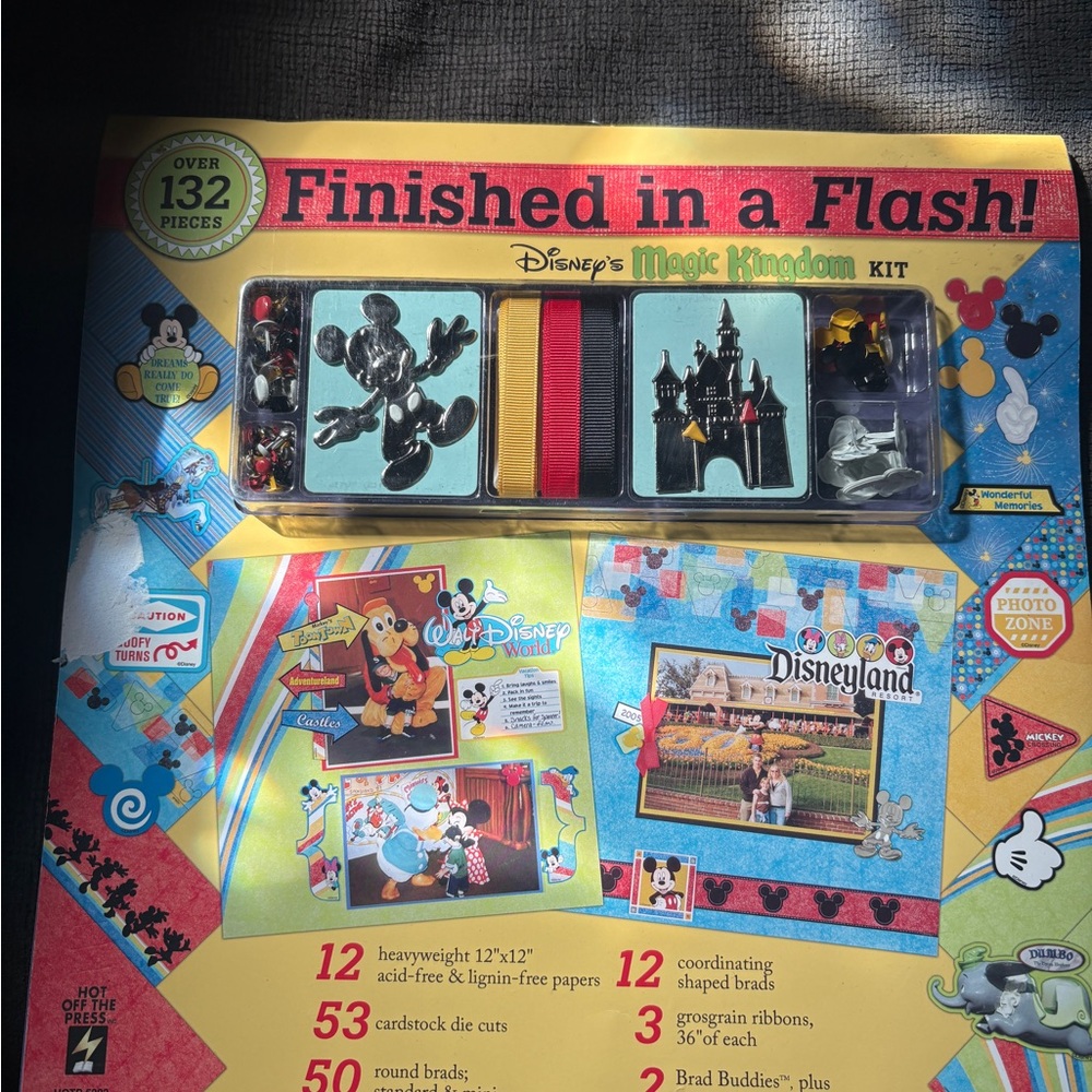 Disney Magic Kingdom Scrapbook Kit - Yellow, Red, Black, Blue